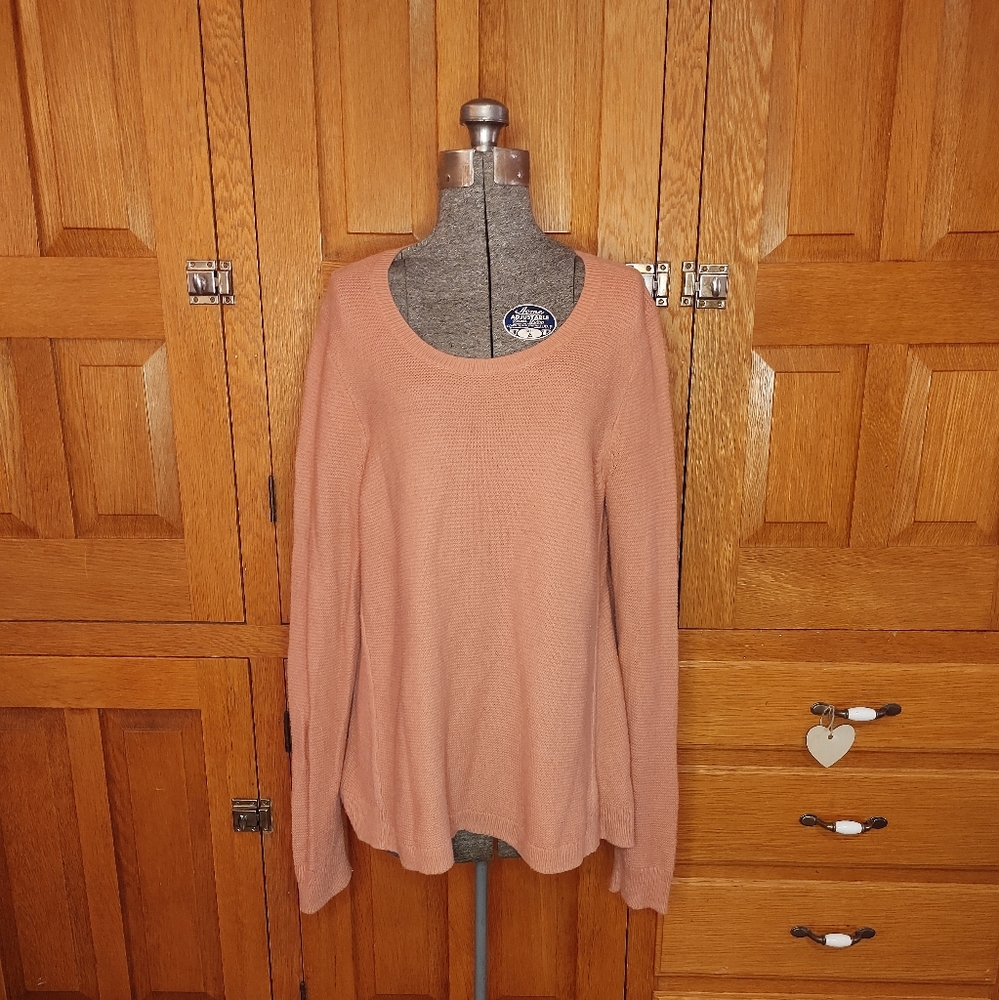 Madewell Riverside texture knit mauve tunic sweater